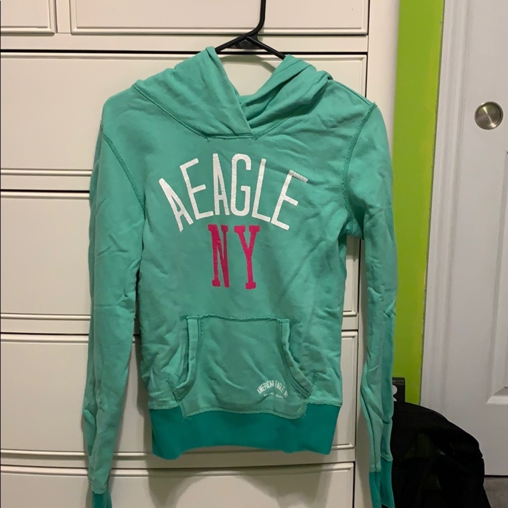 Hooded green American eagle sweatshirt